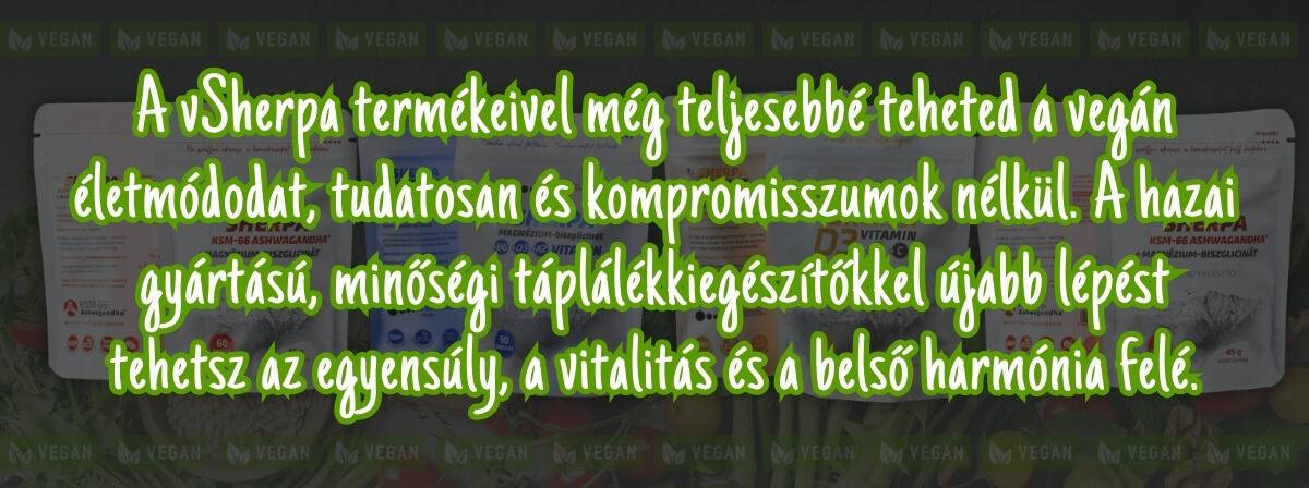 vSherpa vegán táplálékkiegészítő termékek bemutatása