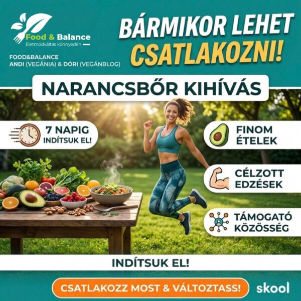 Vegán életmódváltó kihívás és online közösség